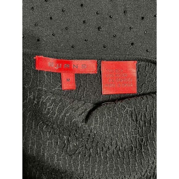 Sexy Burns Brand Short Sleeve Beaded Silk Sweater Size Medium - Picture 3 of 3